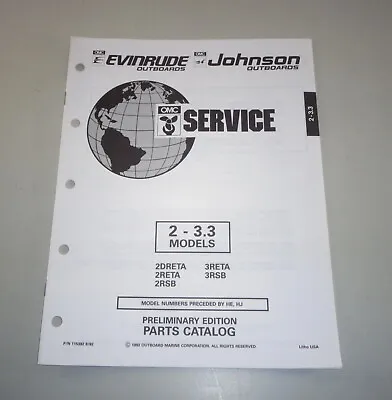 Parts Catalog OMC Johnson Evinrude Outboard 2 - 3.3 Models Stand 08/1992 • $21.18