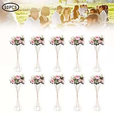 10Pcs Set Metal Wedding Flower Trumpet Vase Stand 31.5 Inch Table Vases Decor • $144.76