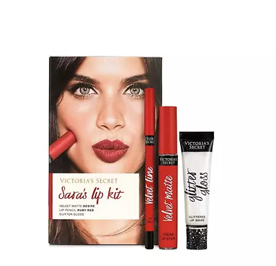 Victoria's Secret Sara's Lip Kit: Desire Ruby Red Glitter Gloss • $67.53