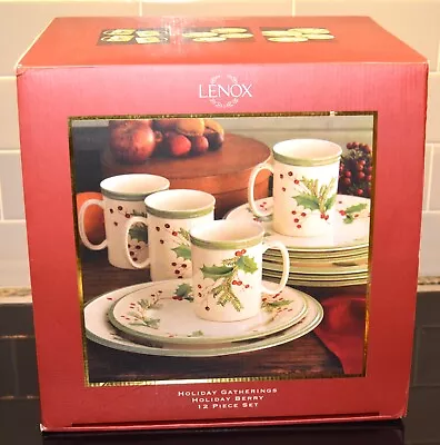 Lenox Holiday Gatherings HOLIDAY BERRY 12 PC Place Setting. In Mfg. Box.  MINT • $225