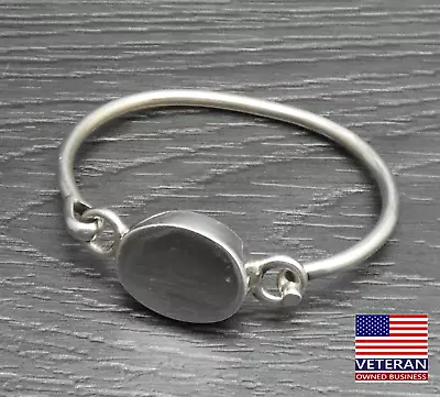 Vintage Sterling Silver Small Child Oval ID Hook Eye Bracelet 4.5 Inches • $29.99