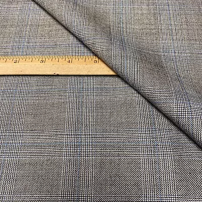 Rare Vintage High End Plaid Bespoke Wool Suiting Fabric Lot Yards = 2.5 • $92