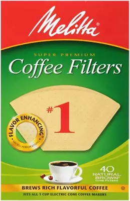 Melitta #1 Cone Coffee Filters Natural Brown 40 Count Pack Of 12 • $43.45