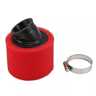 Air Filter Bent Angled Cleaner Red Foam For VM22 125cc Dirt Bike Quad ATV 38mm • $10.99