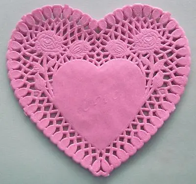 Pink Paper Doilies Heart 10cm Pk 24 Perfect For Cardmaking & Scrapbooking • $4.60