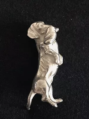 Pewter DACHSHUND HOUND Shoe Slipper Silver Metal Figurine Y • $8.95