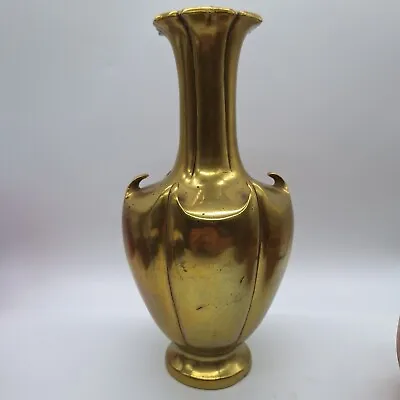 Japanese Meiji Gilt Bronze Trumpet Vase Old Chinese Seal Script Mark Ming Xuande • $550