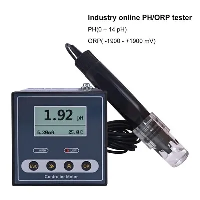 £76.41 • Buy Digital PH Controller ORP Meter Monitor Upper Lower Alarm Tester 0.02pH 1mV