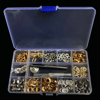 £8.99 • Buy 120x Grommets Durable Clothing Metal Eyelets Button Set Installation Tool Kit