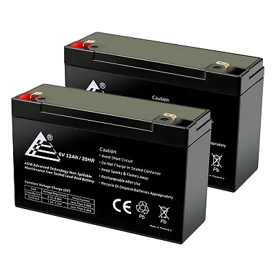 COMBO OF 2 6V 12Ah 6 Volt 12 Amp Hour Sealed Lead Acid Battery UB6120 • $36.99