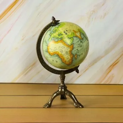 Modern Map Atlas World Globe With Brass Tripod Stand Globe Floor Decor Vintage • $91