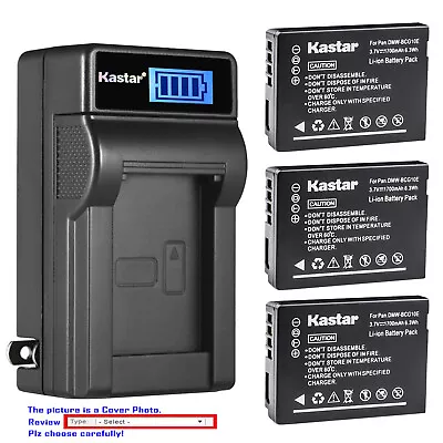 Kastar Battery LCD Wall Charger For Panasonic DMW-BCG10 Panasonic Lumix DMC-ZS20 • $33.49