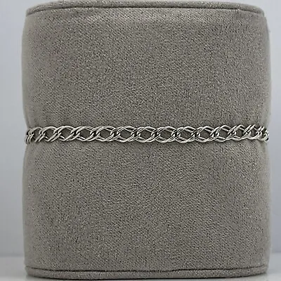 925 Sterling Silver Double Link Curb Chain Charm  Bracelet 7.25”jewelry • $30