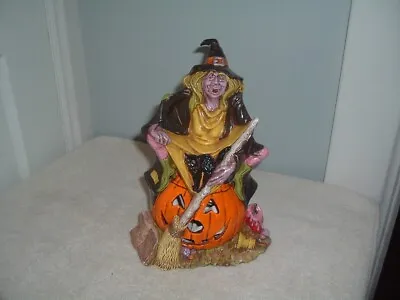 Vintage Ceramic Halloween Lighted Witch Jack O Lantern Byron Mold Company 1972 • $34.99