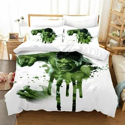 Hulk Bedding Set 3PCS Duvet Cover Pillowcase Robert Bruce Banner Quilt Cover# • $35