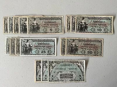 Lot Of 17 U.s. Military Payment Certificates Series 481. • $25