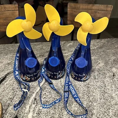 3 Disney Parks Mickey Mouse Misting Fan Cooling Water Spray Bottle With Lanyards • £28.95