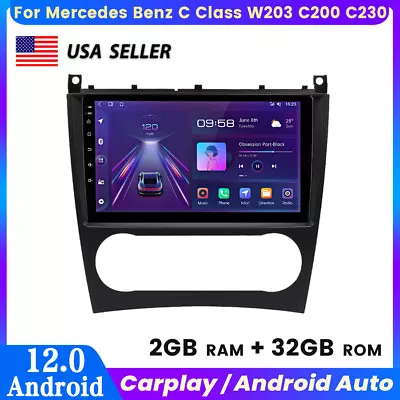 Carplay Radio Stereo For Mercedes Benz C Class W203 C200 C230 2+32GB Android GPS • $159.99