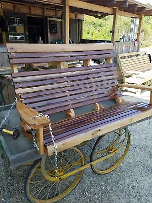 Swing 5 Ft Black Walnut Elm And Oak Porch Swing New W/headrest W/chains • $595