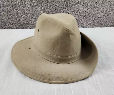 Vintage Hat Beige Union Made Fishing Hat Safari Hat Fedora Hard Mold Size Large • $29.99