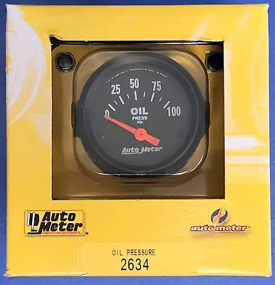 Auto Meter 2634 Z-Series Oil Pressure Gauge Electrical  0-100 PSI 2 1/16 • $100