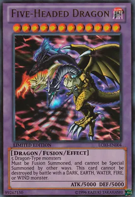 YUGIOH • Five Headed Dragon Drago 5 Head LIMITED EDITION ULTRA LC03-EN004 NM • $21.39