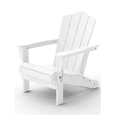 Folding Outdoor Adirondack Chair Durable Patio Deck HDPE UV Resistant White • $151.08