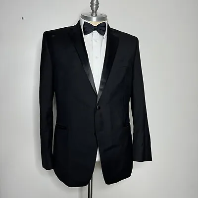 Calvin Klein Tuxedo Blazer Mens Solid Black Dinner Jacket 44L • $62.99