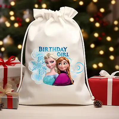 Handmade 8piece  Frozen Birthday Party Favor Muslin Bags Size 5x7 Gift Bags • $12.99