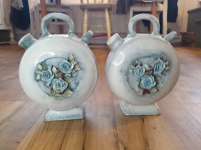 Pair Of Unusual Studio Pottery Ewers / Vases / Pitchers • £20