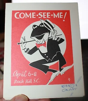 Vernon Grant Autographed Original Come & See Me Rock Hill SC Frog Cards 1980's • $20