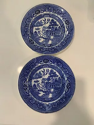 Blue Willow Petrus Ragout & Co Maastricht Holland 2 Bread Plates Dated 1883-1958 • $27.99