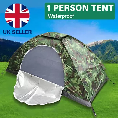 1~2 Man Hiking Family Tents Pop Up Camping Tents Travel Shelter Portable UK • £14.45