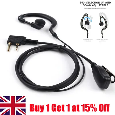 2 Pin Walkie-talkie SIA Security Ear Piece Headset Mic For Kenwood Baofeng UK • £3.93