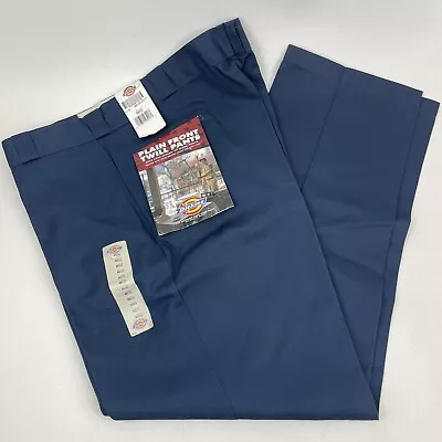 Vintage 1998 Dickies Navy Blue Twill Work Pants Mens 44X32 Made In USA • $34.99