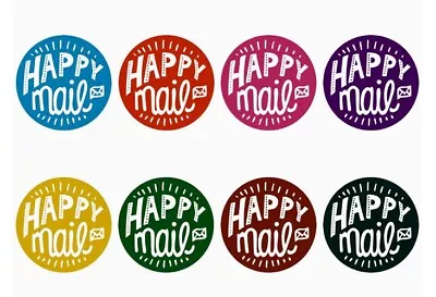 Happy Mail Stickers For Shipping Business Thank You Stickers Labels • $1