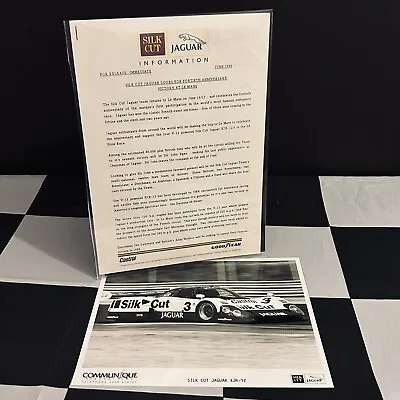 Silk Cut Jaguar Xjr-12 Group C 1990 Pre Le Mans 24 Hours Press Release & Photo • £25