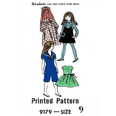 9  Doll Clothes Pattern For Skipper Barbie's Little Sister #9179 Vintage • $9.95