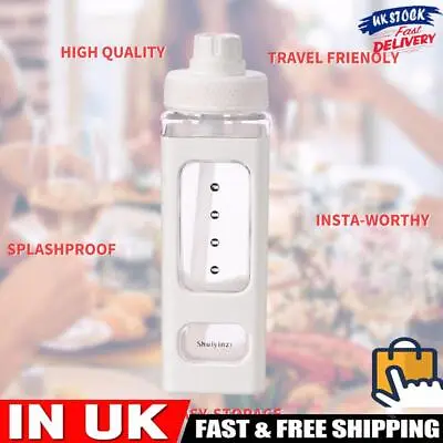 Water Bottle 23.6 Oz Large Capacity Bottle Straw & Lovely Sticker (White) • £7.29