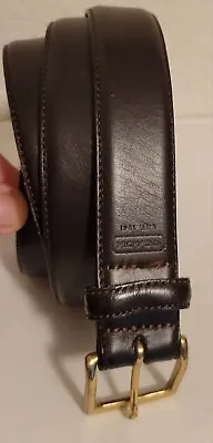  Coach Dark Brown Italian Leather Belt W/ Solid Brass Buckle Men's 42 • $32