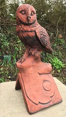 £64.99 • Buy Owl Roof Finial 90° Angled Decorative Ridge Tile Stone Ornament Original Design