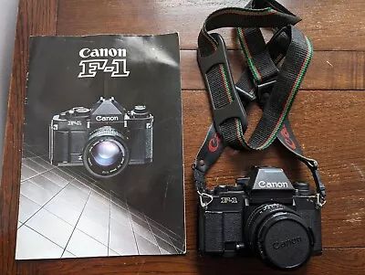 Canon F1 New Camera FD 50mm Lens Strap & Booklet AE Finder FN Japan Vintage F-1 • £299.99
