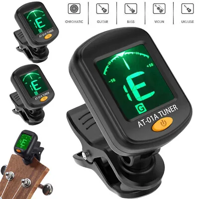 $13.59 • Buy 3pc LCD Clip-on Electronic Digital Guitar Tuner Tool To Chromatic Violin Ukulele