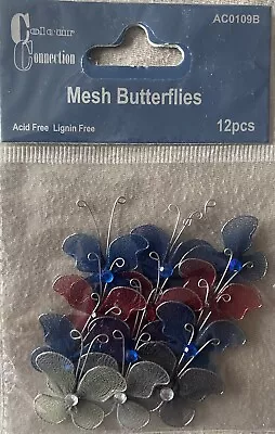 Mesh Butterflies 12pcs Red & Blue • £2.50