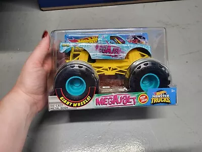 Hot Wheels Monster Trucks Mega Jolt 2020 Teal Yellow Pink 1:24 NIB • $19.95