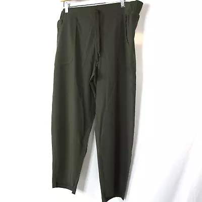All In Motion Women's Drawstring Lightweight Ankle Pants XL S Dark Green Pockets • $10