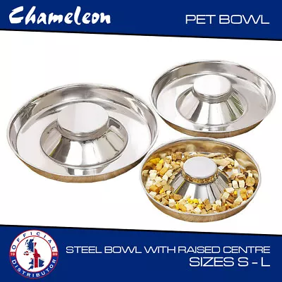 £9.85 • Buy Puppy Feeding Dog Bowl Stainless Steel  Food Water Bowl  3 Sizes