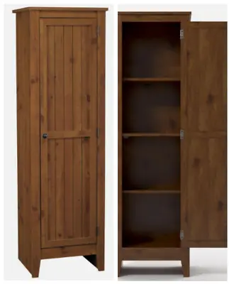 Rustic Farmhouse 5ft Single Door Storage Pantry Cabinet Cupboard Furniture • $139.62