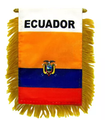 1 Dozen Ecuador Mini Banner Flag 4x6in International Rear View Mirror Flag • $19.95