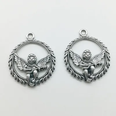 Jewelry Making DIY Music Angel Alloy Charms Pendant 29x25mm 10pcs • $1.99